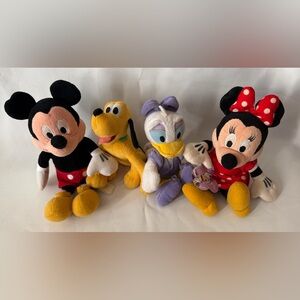 Disney Characters Stuffed Animals Mickey, Minnie, Pluto & Daisy